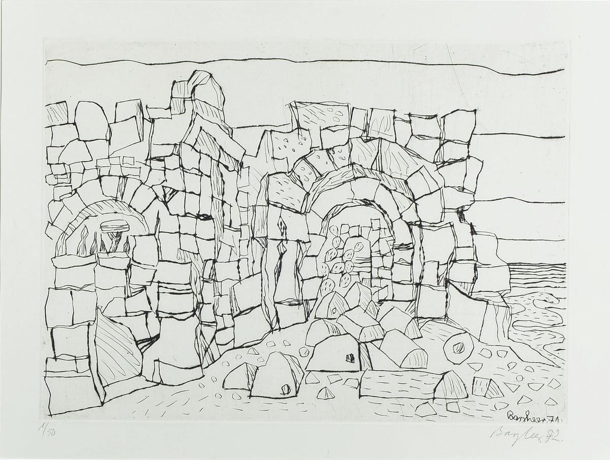 Eduard Bargheer, 1901 - 1979, Radierung, handsigniert, num. 1/50 cm, PP. 36.5 x 49 cm, Rahmen: 71 x 81 cm