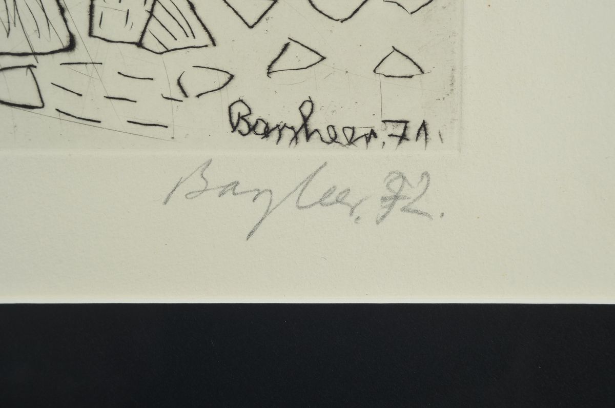 Detail c: Eduard Bargheer, 1901 - 1979, Radierung, handsigniert, num. 1/50 cm, PP. 36.5 x 49 cm, Rahmen: 71 x 81 cm