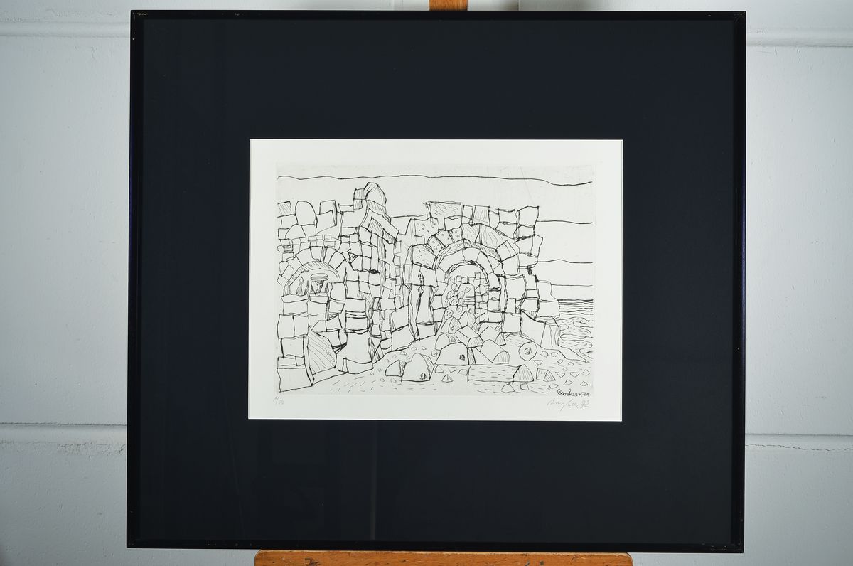 Detail k: Eduard Bargheer, 1901 - 1979, Radierung, handsigniert, num. 1/50 cm, PP. 36.5 x 49 cm, Rahmen: 71 x 81 cm