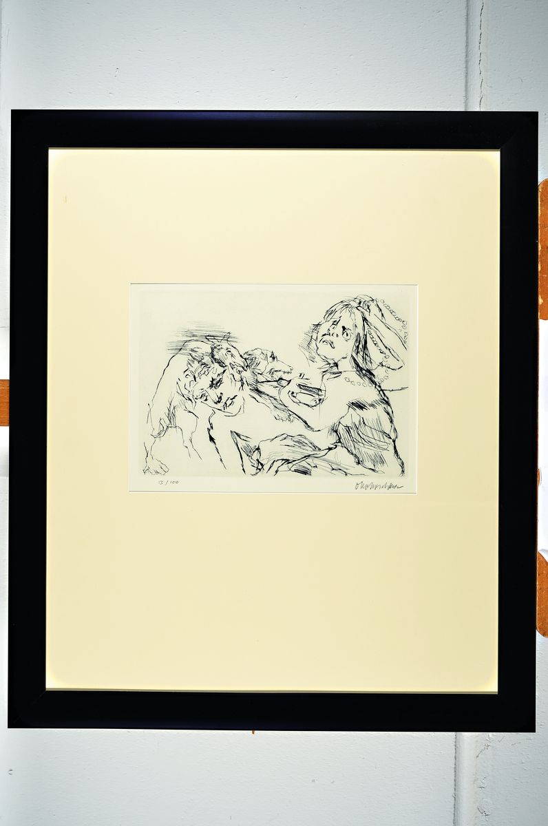 Detail k: Oskar Kokoschka, 1886 - 1980, Kaltnadel radierung auf handgeschöpftem Auvergne-Bütten,mit Trockenstempel, Edition de Beauclair/ Frankfurt am Main, ...