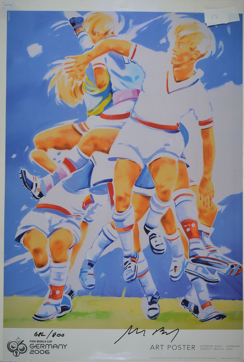 Norbert Bisky, geb. 1970, "The perfekt Match", handsigniert, num. 682/800, ca. 97 x 66 cm, die Litho wurde anlässlich der ...