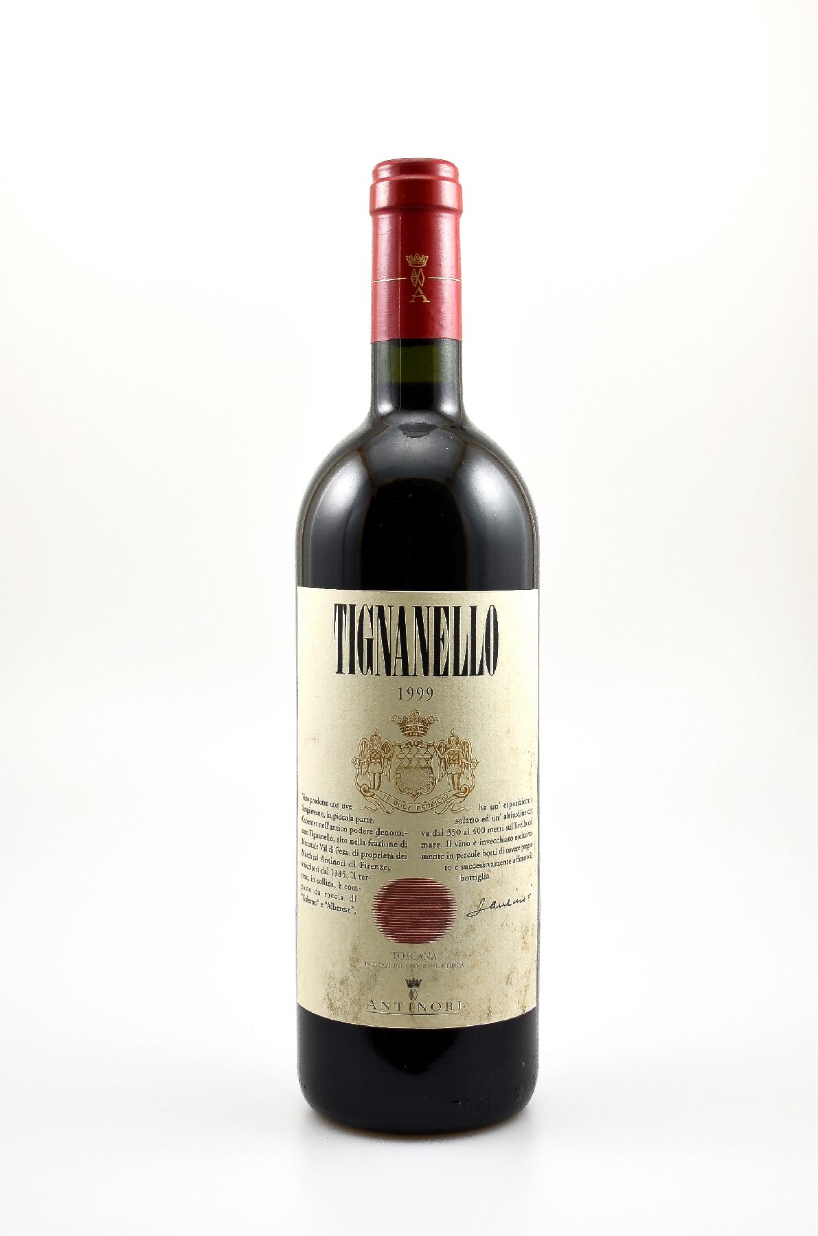 4 Flaschen 1999 Marchesi Antinori Tignanello, Toscana, IGT, je ca. 75 cl, 13,5 % Vol., Füllstände: je into neck, Etiketten z.T. l. beschmutzt, ...