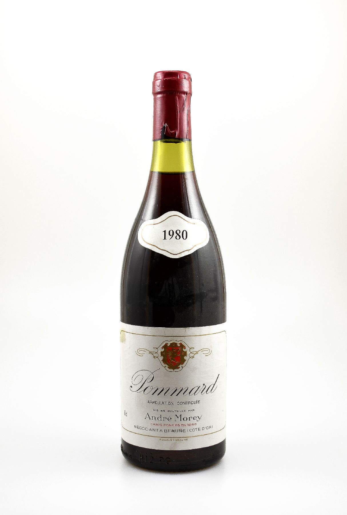 1 Flasche 1980 Pommard Andre Morey, ca. 75 cl, Abstand zwischen Kapsel und Wein: ca. 2 cm, gute Erhaltungszustand, unverkostet, Provenienz: Aus einer ...