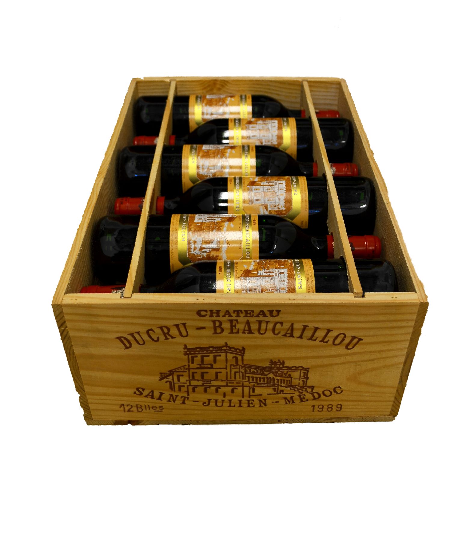 Detail a: 12 Flaschen 1989 Chateau Ducru-Beaucaillou, Saint-Julien, Grand Cru Classe, je ca. 75 cl, 12,5 % Vol., Füllstände: je into neck, hervorragende ...