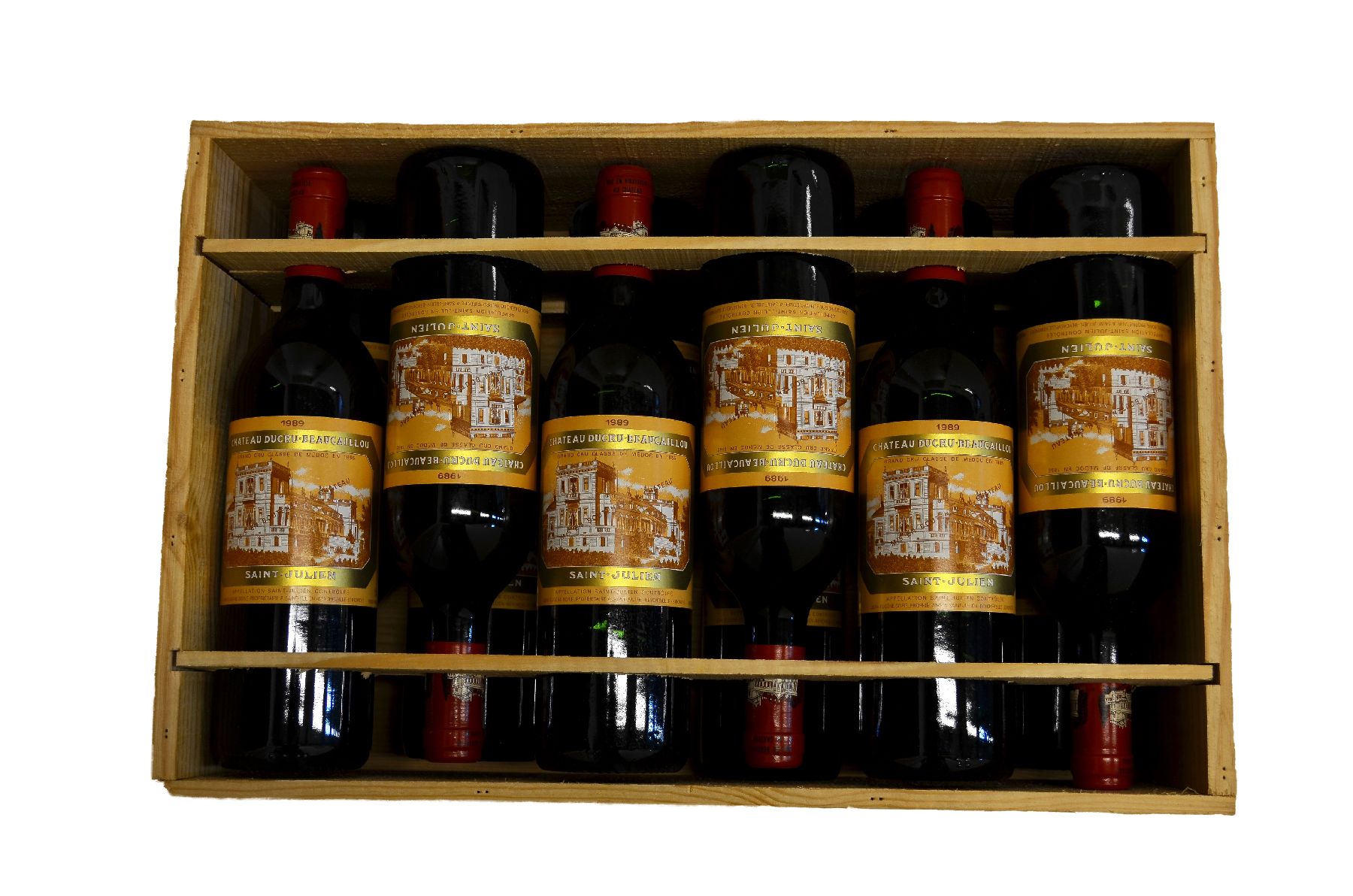Detail b: 12 Flaschen 1989 Chateau Ducru-Beaucaillou, Saint-Julien, Grand Cru Classe, je ca. 75 cl, 12,5 % Vol., Füllstände: je into neck, hervorragende ...