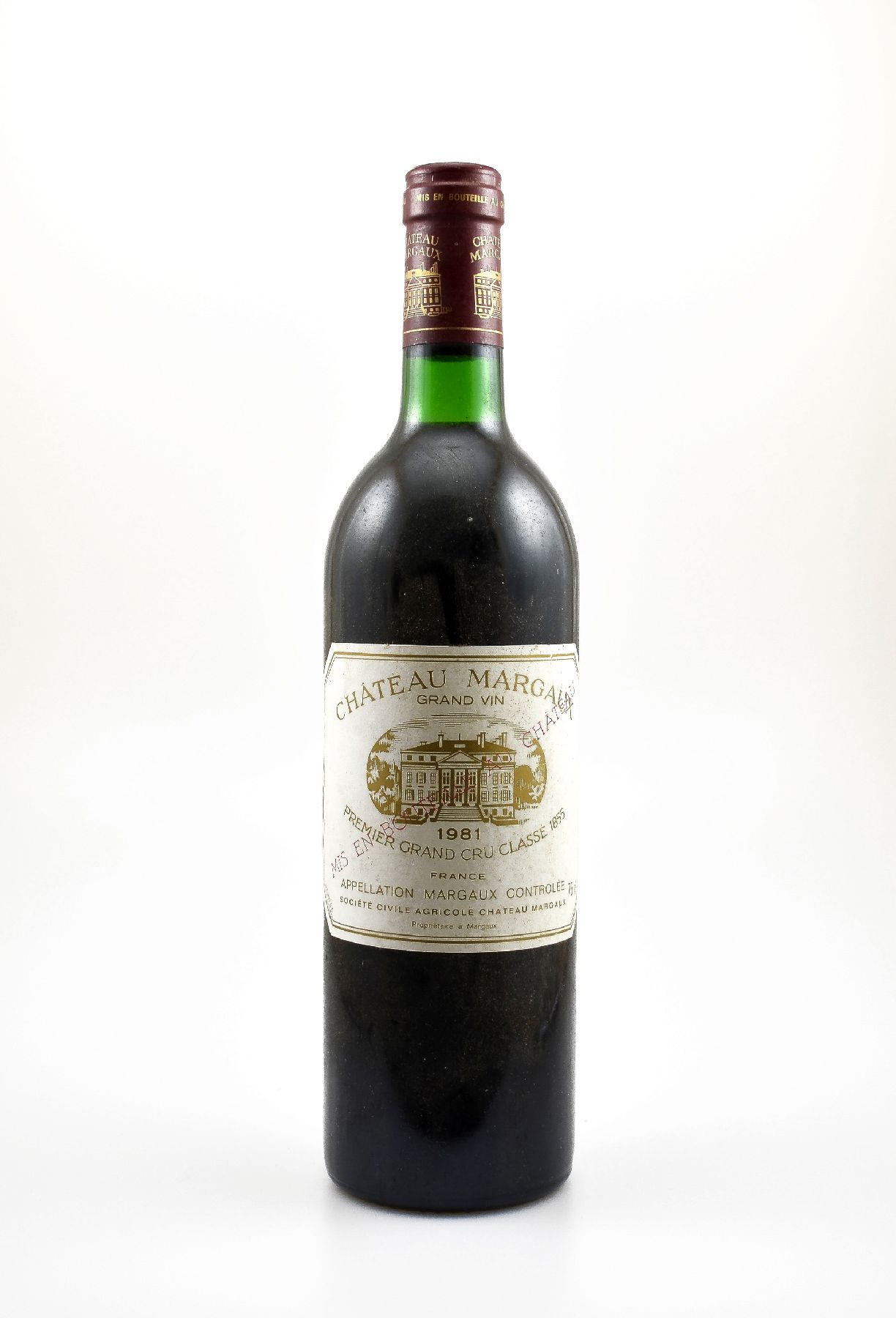 1 Flasche 1981 Chateau Margaux, Margaux, Premier Grand Cru Classe, ca. 75 cl, Füllstand: top shoulder, sehr guter Erhaltungszustand, unverkostet, ...