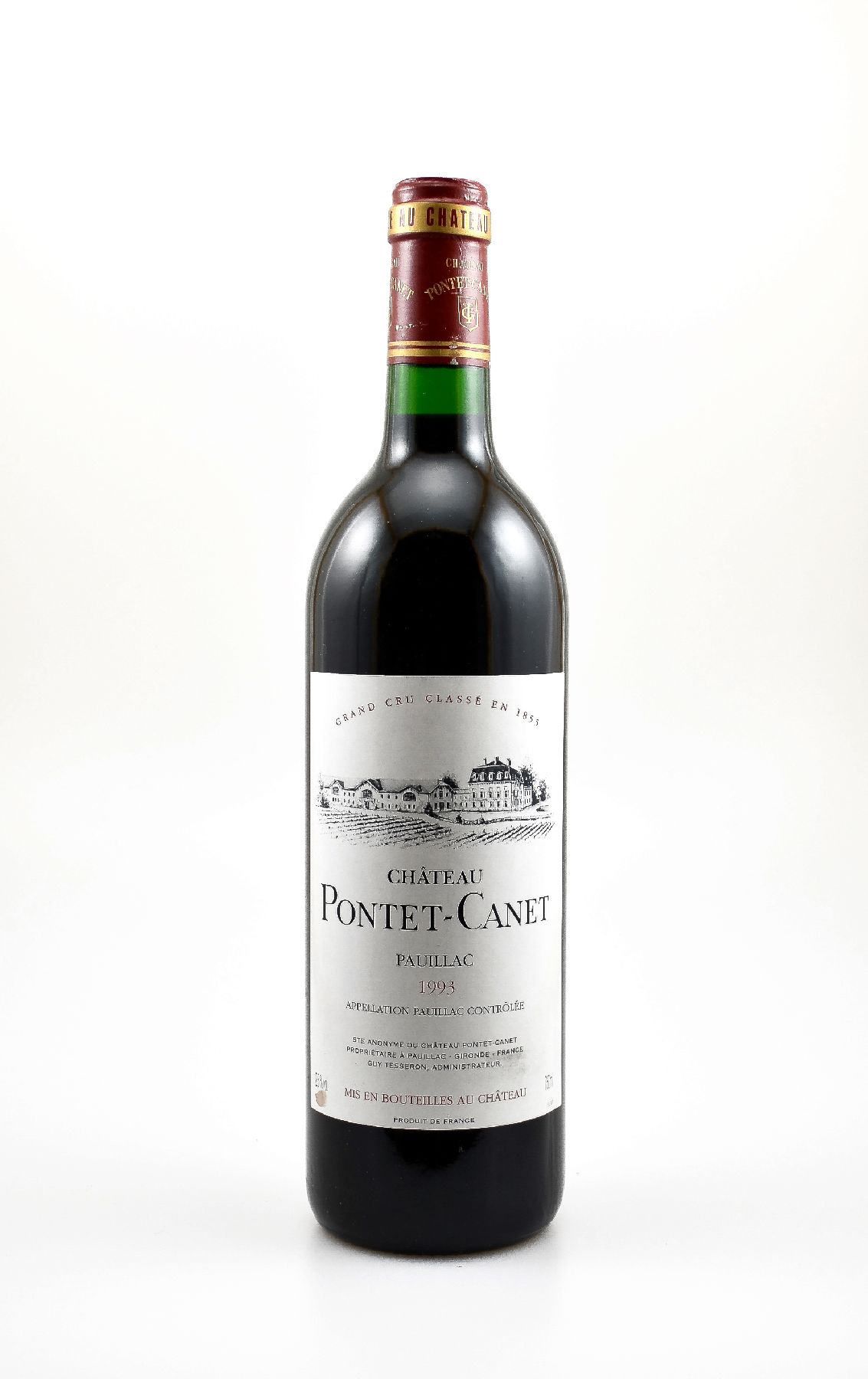 1 Flasche 1993 Chateau Pontet-Canet, Pauillac, ca. 75 cl, 12,5 % Vol., Füllstand: ca. into neck, sehr guter Erhaltungszustand, unverkostet, ...