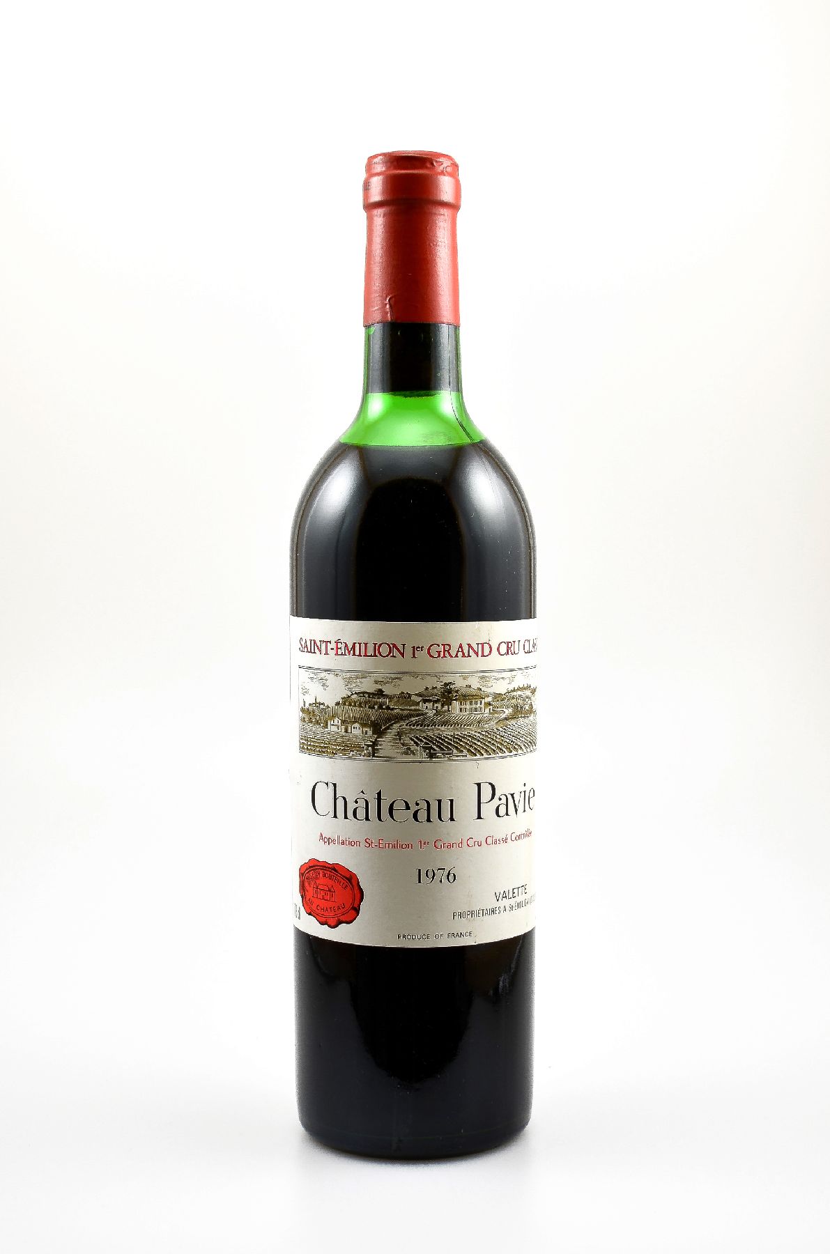 1 Flasche 1976 Chateau Pavie, Saint-Emilion, 1er Grand Cru Classe, ca. 73 cl, Füllstand: ca. upper mid shoulder, guter Erhaltungszustand, ...