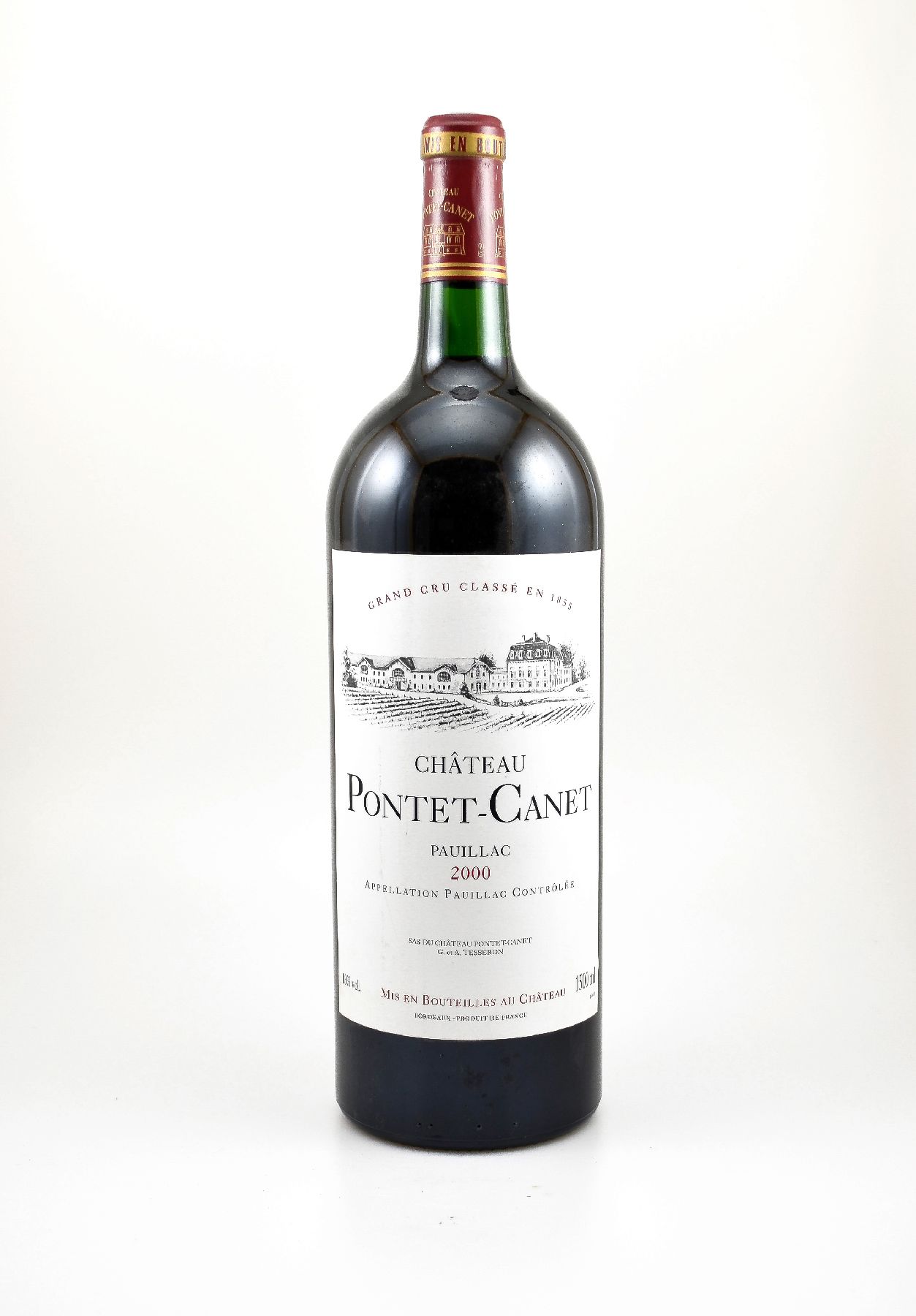 1 Magnumflasche 2000er Chateau Pontet-Canet,Pauillac, Grand Cru Classe, ca. 150 cl, 13 % Vol., Füllstand: ca. into neck, hervorragender ...