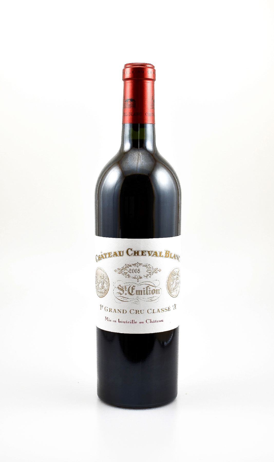 1 Flasche 2008 Chateau Cheval Blanc, Saint-Emilion, 1er Grand Cru Classe "A", 75 cl, 13,5 % Vol., Füllstand: into neck, hervorragender ...