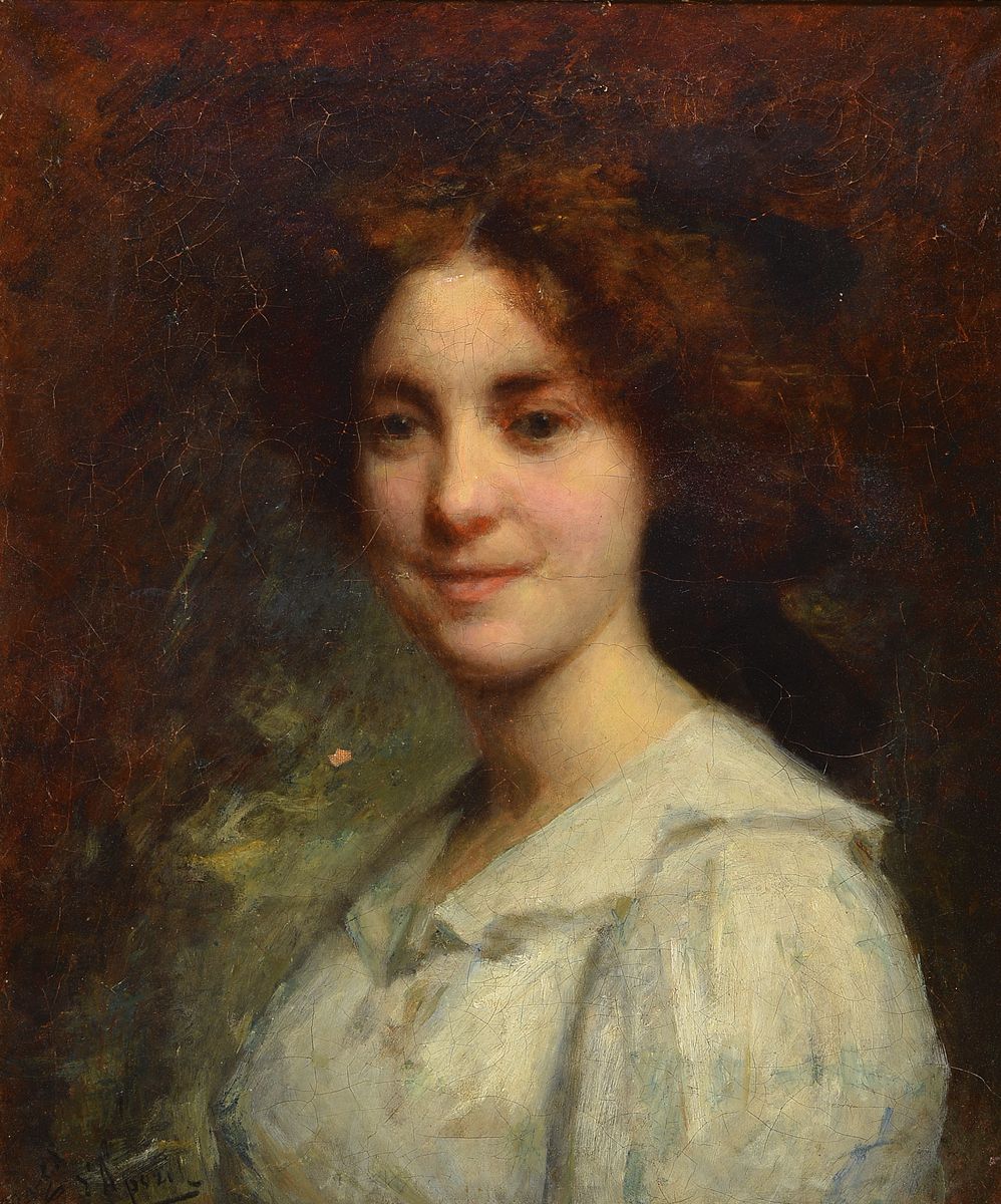 Edouard d'Apvril, 1843 Grenoble - 1928, Genre- und Porträtmaler, ausgebildet an der Akademie von Grenoble und in Paris 1866, bekannter ...