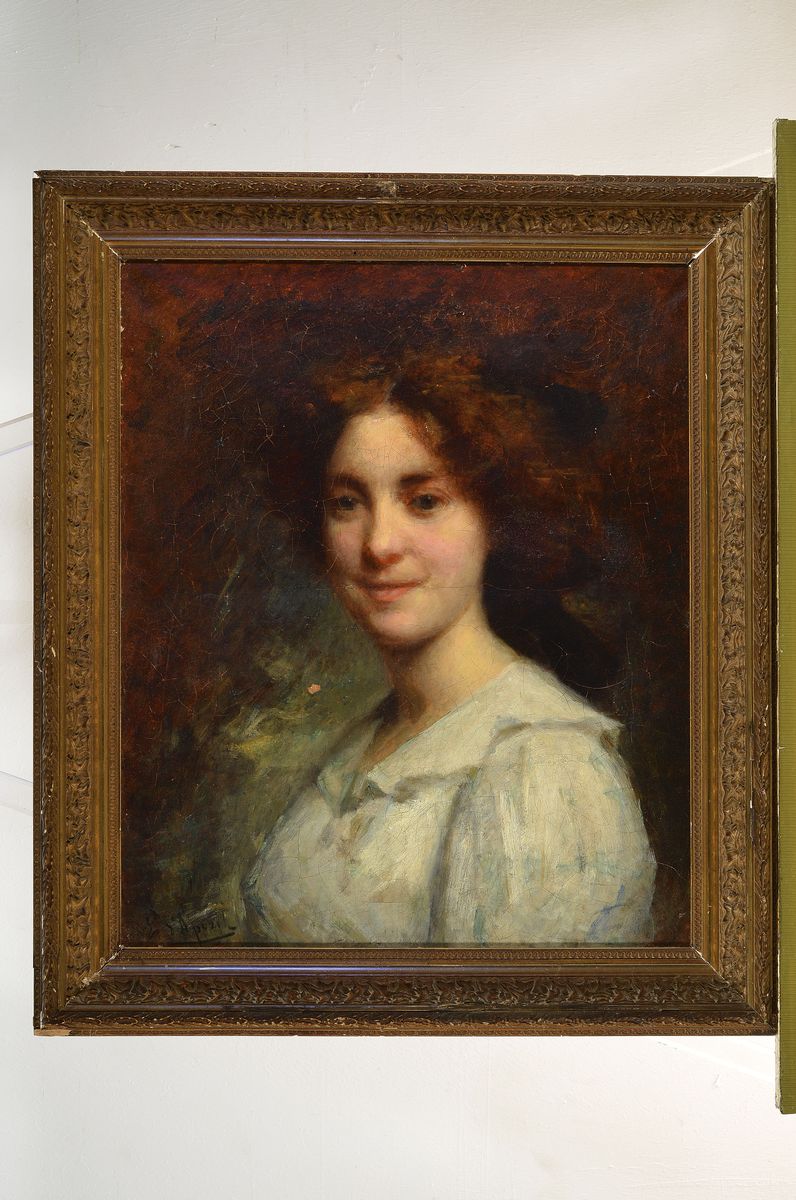 Detail k: Edouard d'Apvril, 1843 Grenoble - 1928, Genre- und Porträtmaler, ausgebildet an der Akademie von Grenoble und in Paris 1866, bekannter ...