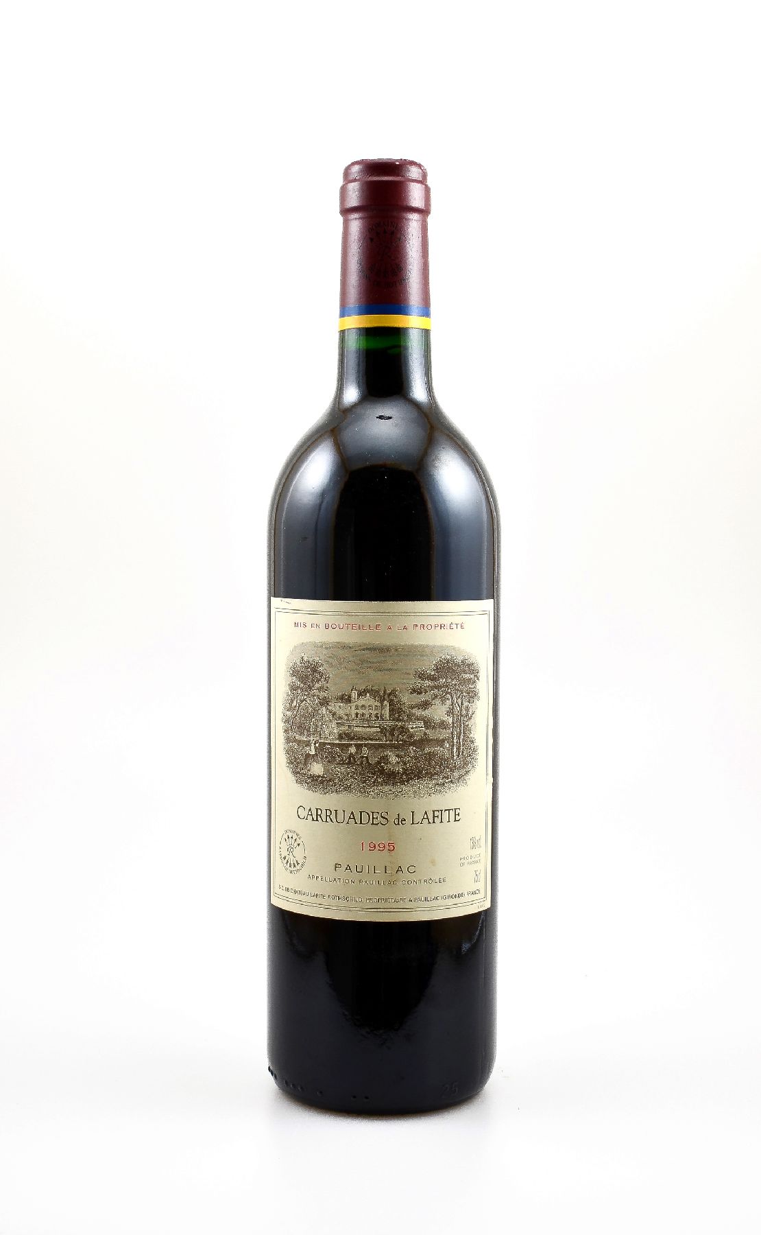 1 Flasche 1995 Carruades de Lafite, Pauillac, 2. Wein von Chateau Lafite Rothschild, ca. 75 cl, 13 % Vol., Füllstand: into neck, sehr guter ...