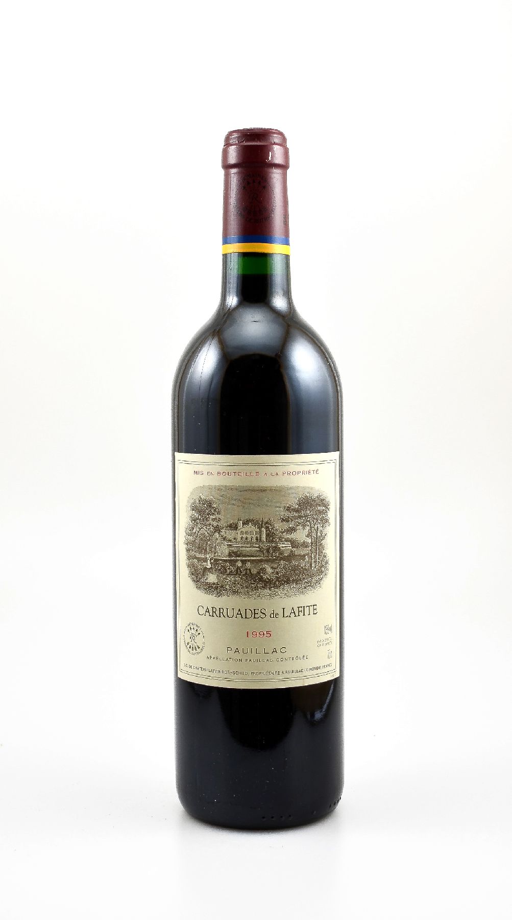 1 Flasche 1995 Carruades de Lafite, Pauillac, 2. Wein von Chateau Lafite Rothschild, ca. 75 cl, 13 % Vol., Füllstand: into neck, sehr guter ...