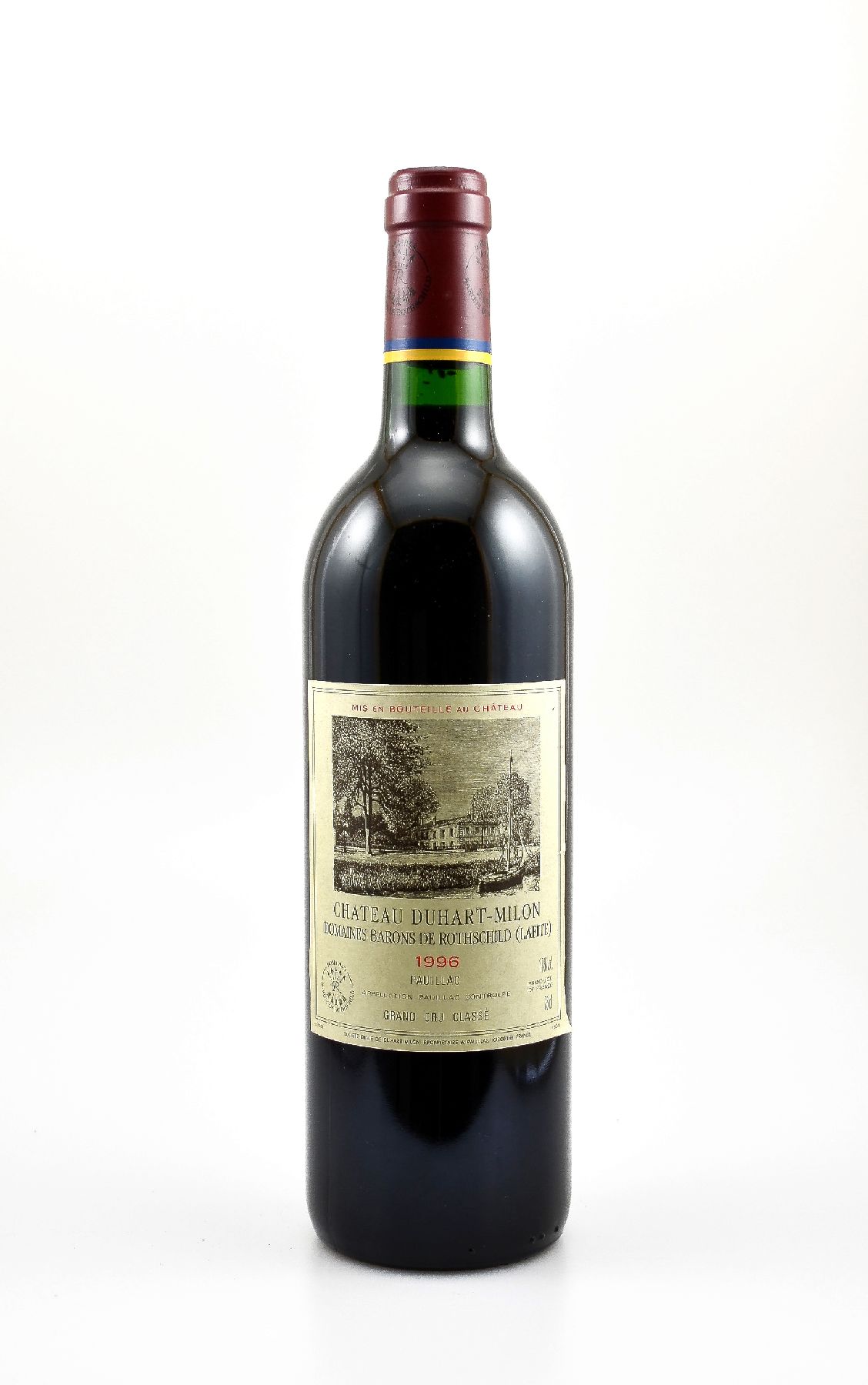 3 Flaschen Chateau Duhart-Milon Domaines Barons de Rothschild (Lafite), Pauillac, Grand Cru Classe, Jahrgänge: 2x 1996 & 1x 1997, je ca. 75 cl, 13 ...
