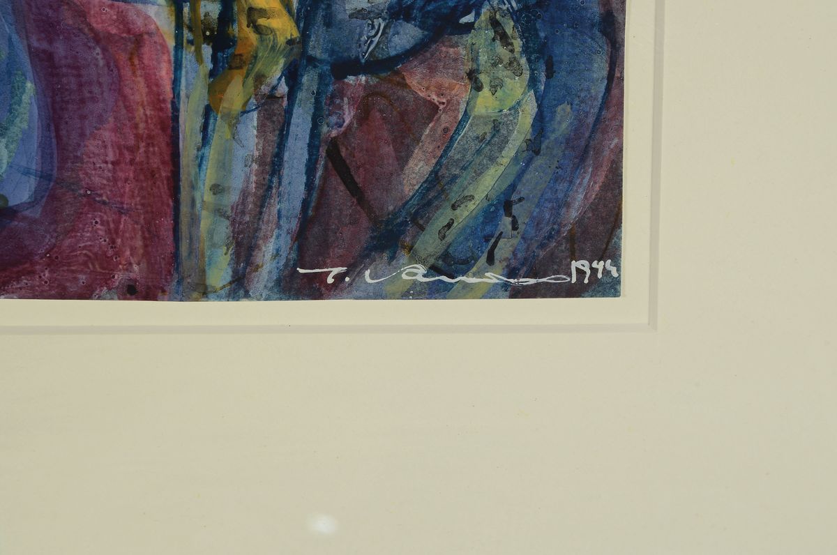 Detail b: Tobias Kammerer, geb. 1968, Studium an der Akademie Wien, zahlreiche Auszeichnungen, hier. vier Arbeiten in Acryl auf Papier mit versch,. ...