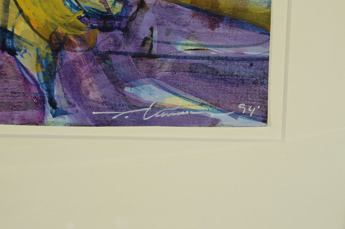 Detail c: Tobias Kammerer, geb. 1968, Studium an der Akademie Wien, zahlreiche Auszeichnungen, hier. vier Arbeiten in Acryl auf Papier mit versch,. ...