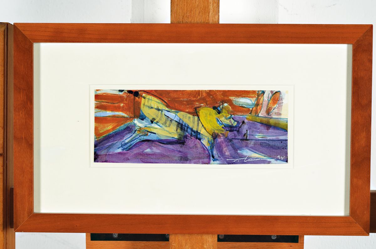 Detail l: Tobias Kammerer, geb. 1968, Studium an der Akademie Wien, zahlreiche Auszeichnungen, hier. vier Arbeiten in Acryl auf Papier mit versch,. ...