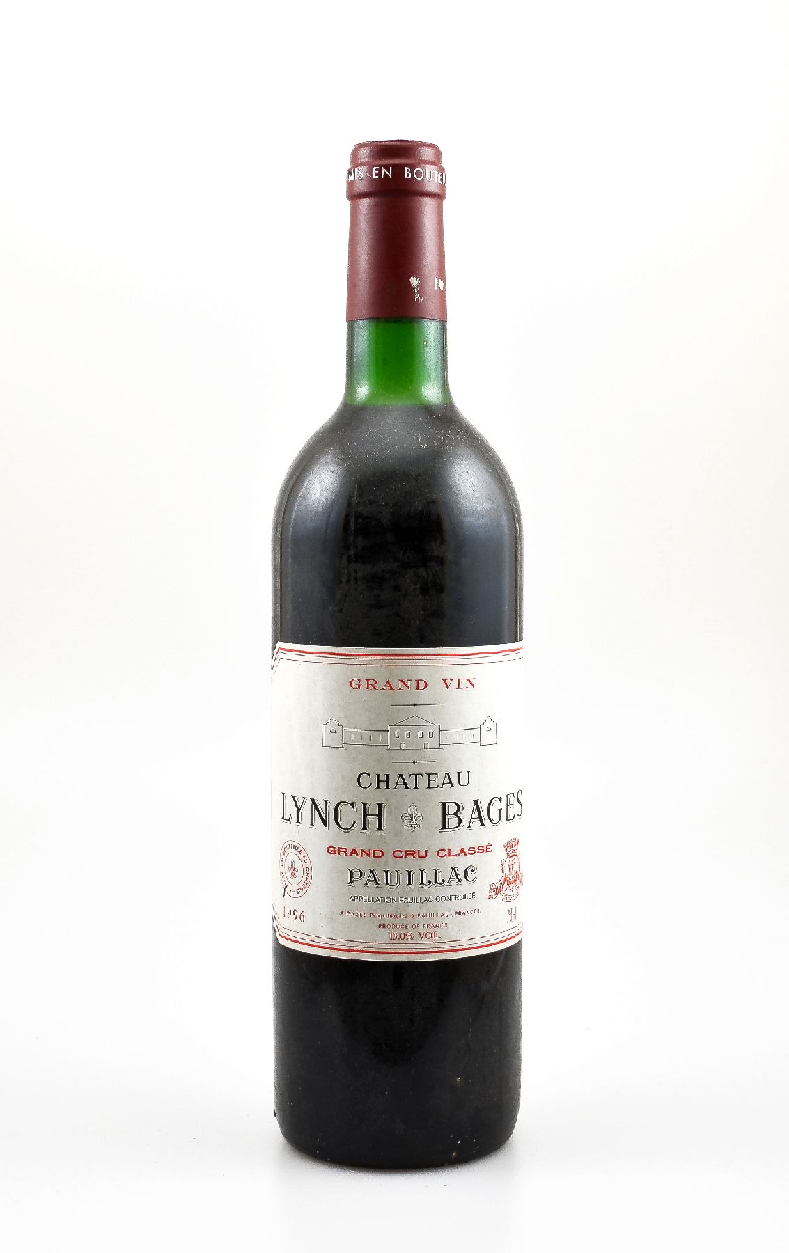 1 Flaschen 1996 Chateau Lynch Bages, Pauillac, Grand Cru Classe, ca. 75 cl, 13 % Vol., Füllstand: ca. top shoulder, guter Erhaltungszustand, ...