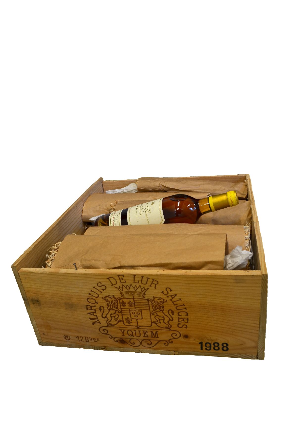 Detail c: 12 Flaschen 1988 Chateau d'Yquem, Sauternes, 1er Cru Superieur, je 75 cl, 13,5 % Vol., Füllstände: je into neck, hervorragende ...