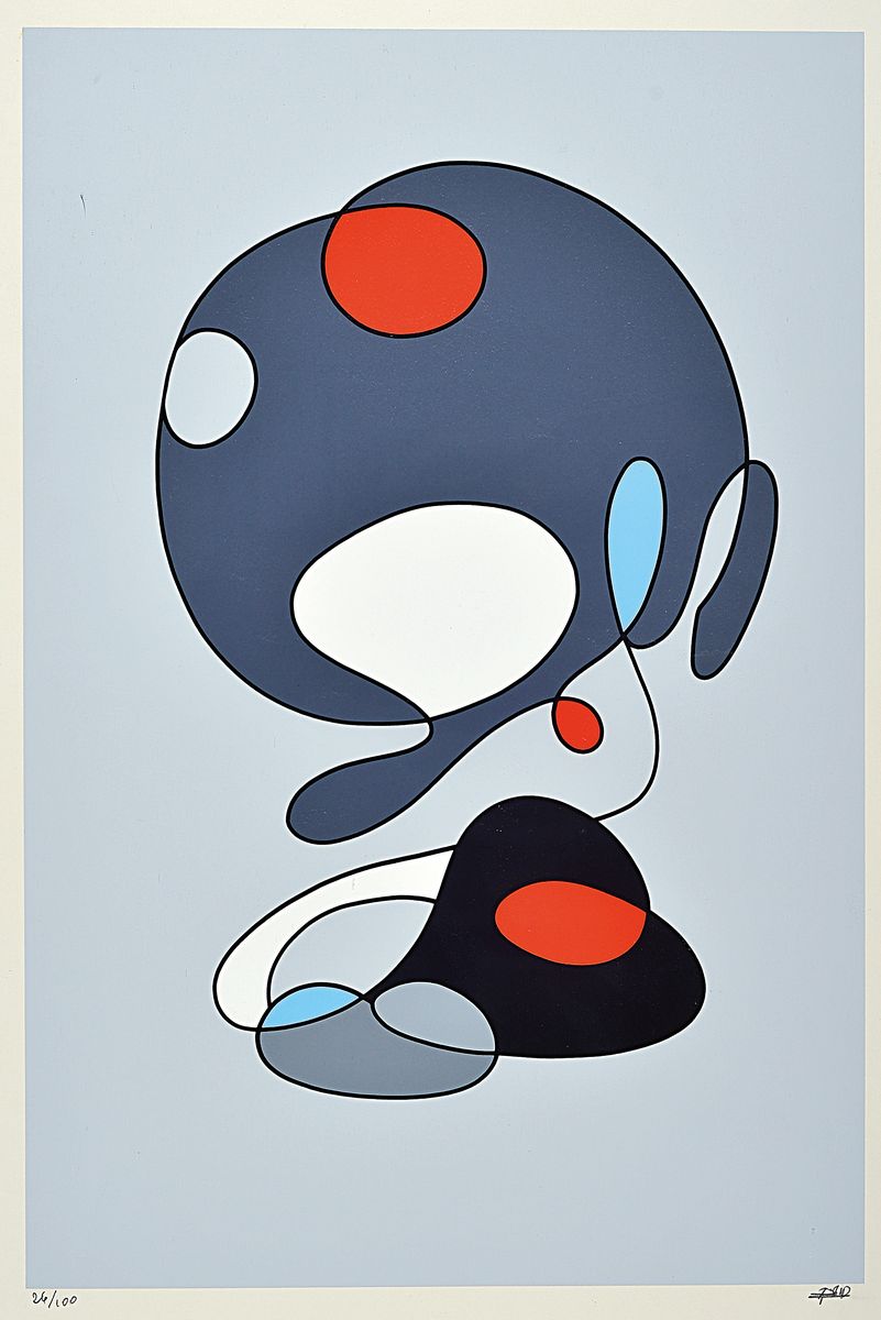 Giuseppe Guidotti, geb. 1929, Ohne Titel, Farblithographie, handsigniert, num. 26/100, ca. 59x39cm, u.Gl., R. ca. 70x50cm, R.