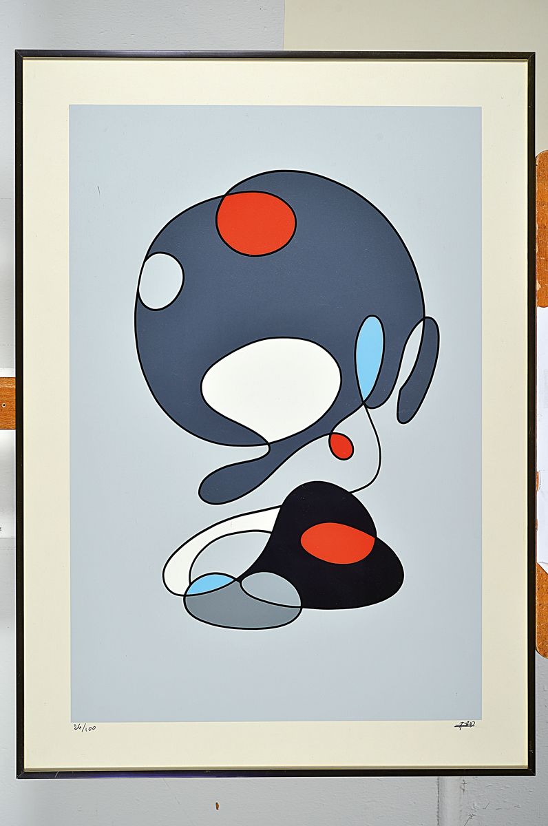 Detail k: Giuseppe Guidotti, geb. 1929, Ohne Titel, Farblithographie, handsigniert, num. 26/100, ca. 59x39cm, u.Gl., R. ca. 70x50cm, R.