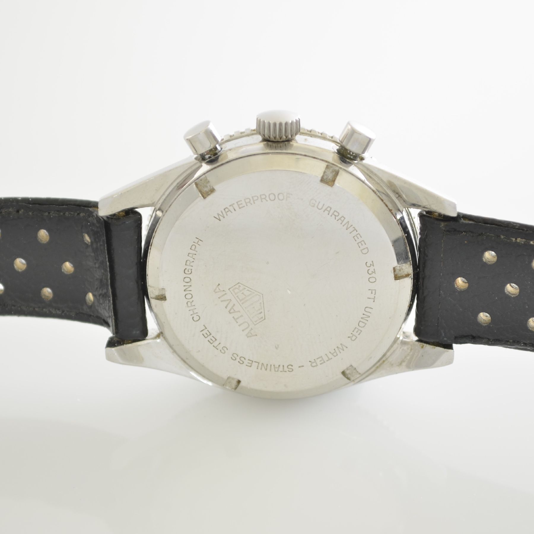 Detail e: HEUER Autavia sehr seltener & früher Schaltradchronograph Referenz 3646 mit Zifferblatt aus der ersten Serie, Geh.-Nr. 52278, Schweiz um 1963, ...
