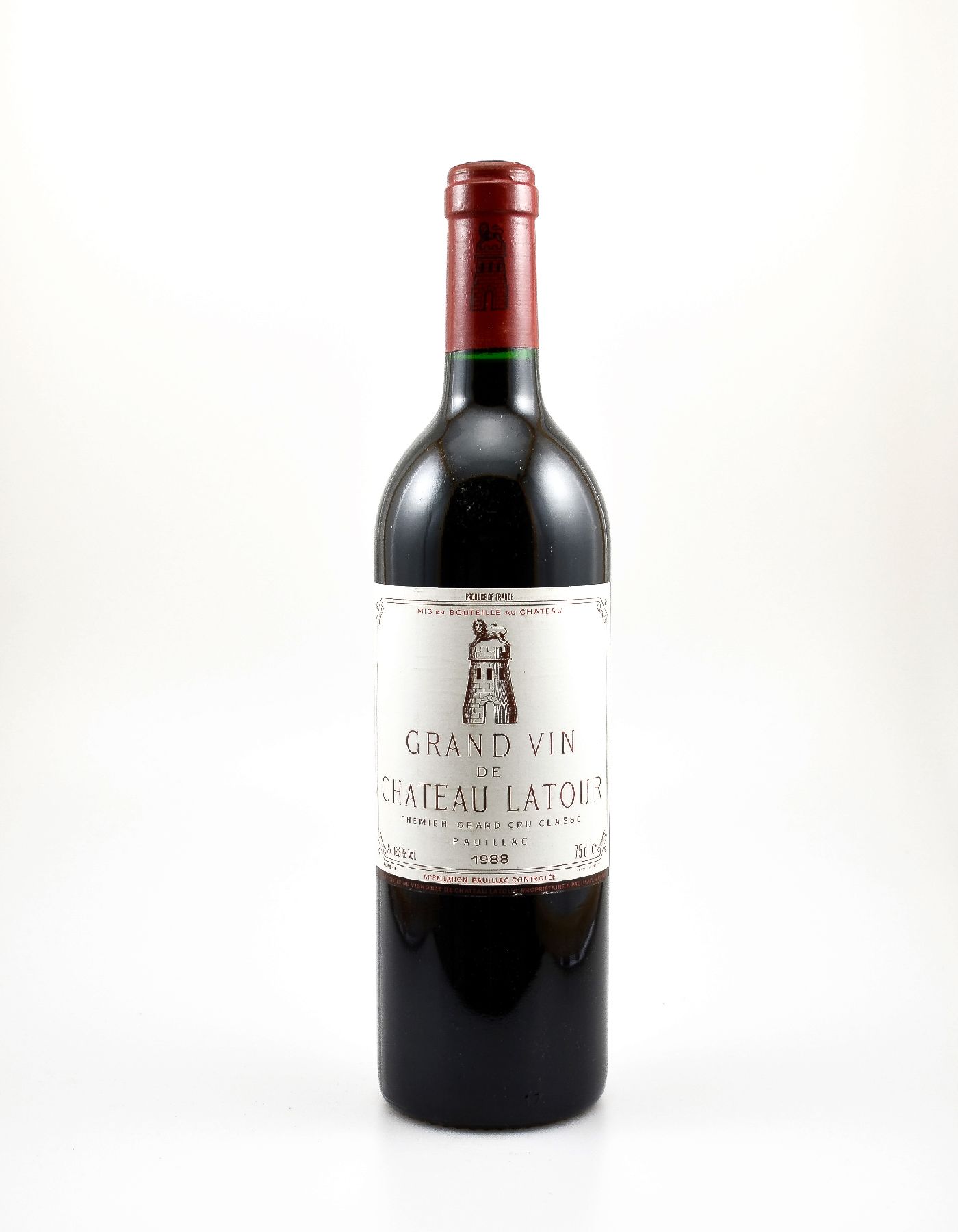 1 Flasche 1988 Chateau Latour, Pauillac, Premier Grand Cru Classe, 75 cl, 12,5 % Vol., Füllstand: ca. high fill, guter Erhaltungszustand, ...