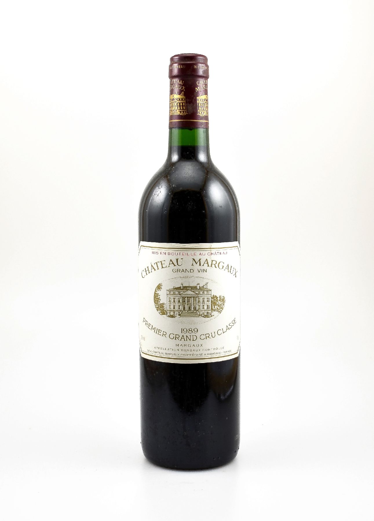 1 Flasche 1989 Chateau Margaux, Margaux, Premier Grand Cru Classe, ca. 75 cl, 12,5 % Vol., Füllstand: into neck, hervorragender Erhaltungszustand, ...