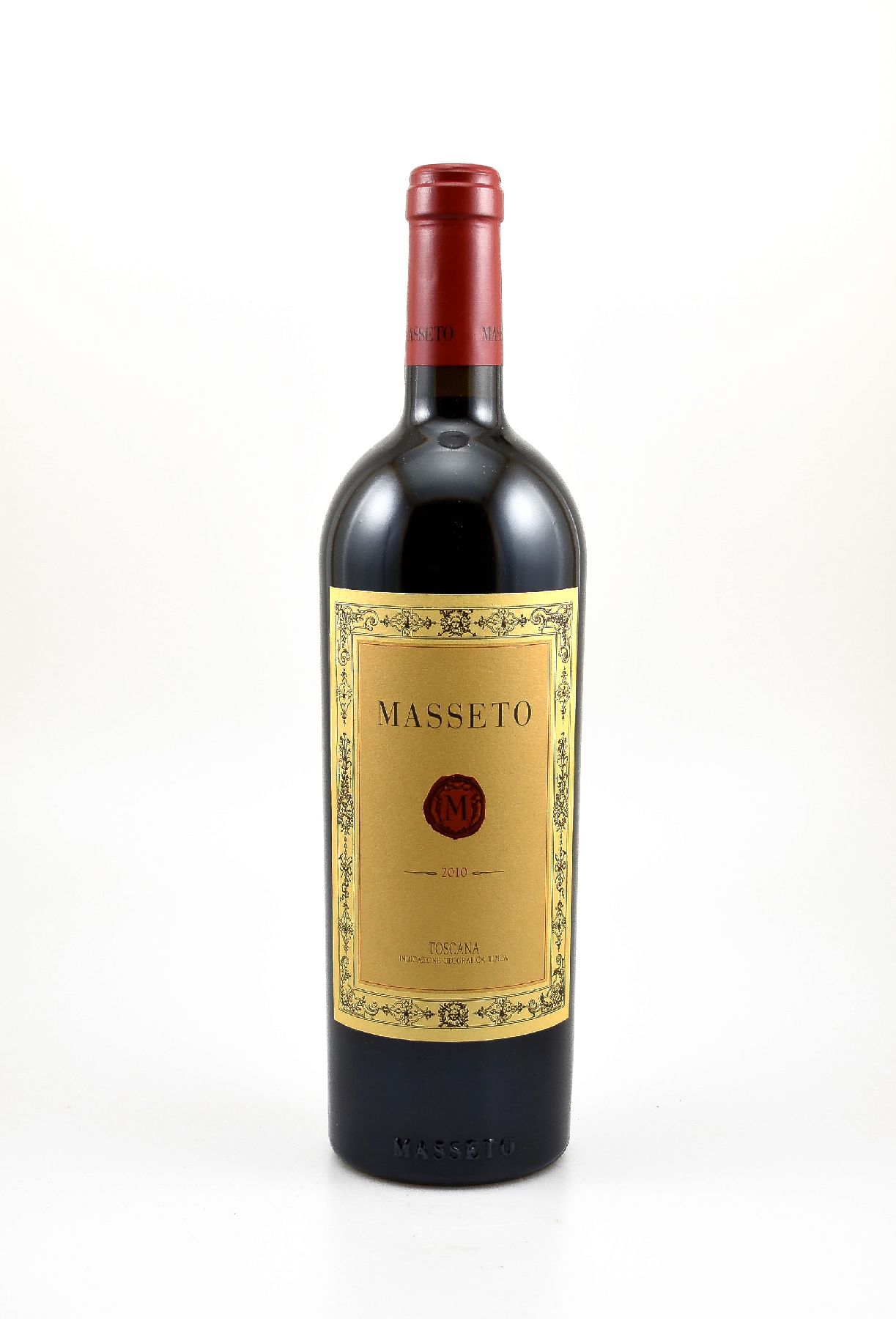 1 Flasche 2010 Masseto, Toscana, 75 cl, 14,5 % Vol., Füllstand: into neck, hervorragender Erhaltungszustand, im orig. Papier eingewickelt, ...