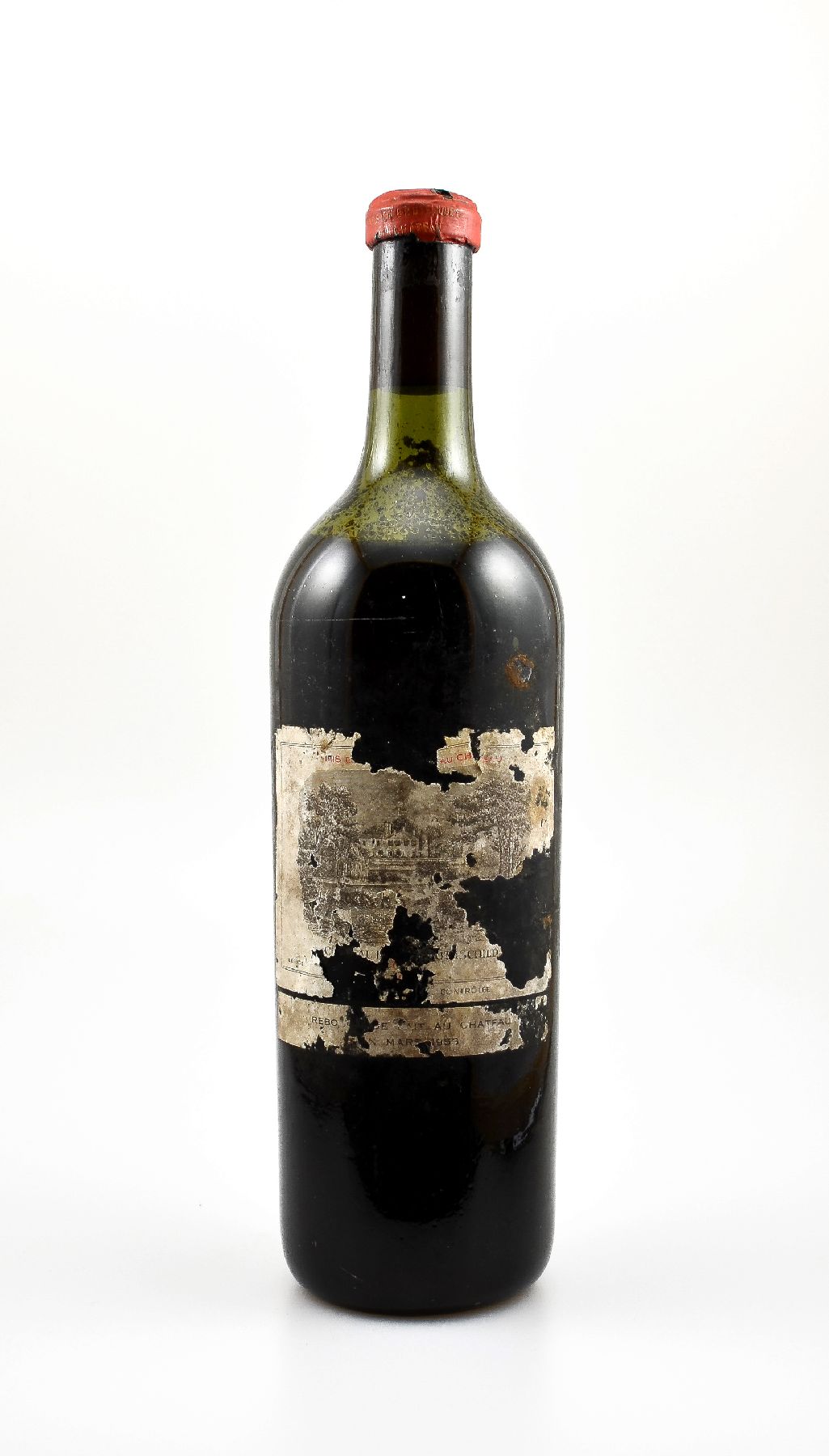 1 seltene Flasche Chateau Lafite Rothschild,Jahrgang: 18(93)?, Pauillac, Premier Grand Cru Classe, Füllstand: ca. mid shoulder, Etikett besch., ...