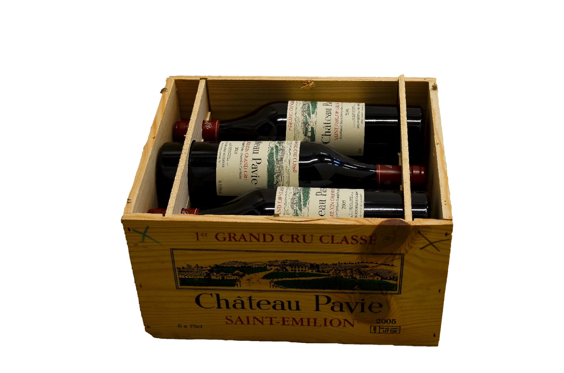 Detail a: 6 Flaschen 2005 Chateau Pavie, Saint-Emilion Grand Cru, 1er Grand Cru Classe,je 75 cl, 14,5 % Vol., Abstände zwischen Kapsel und Wein: ca. 0,5 cm, ...