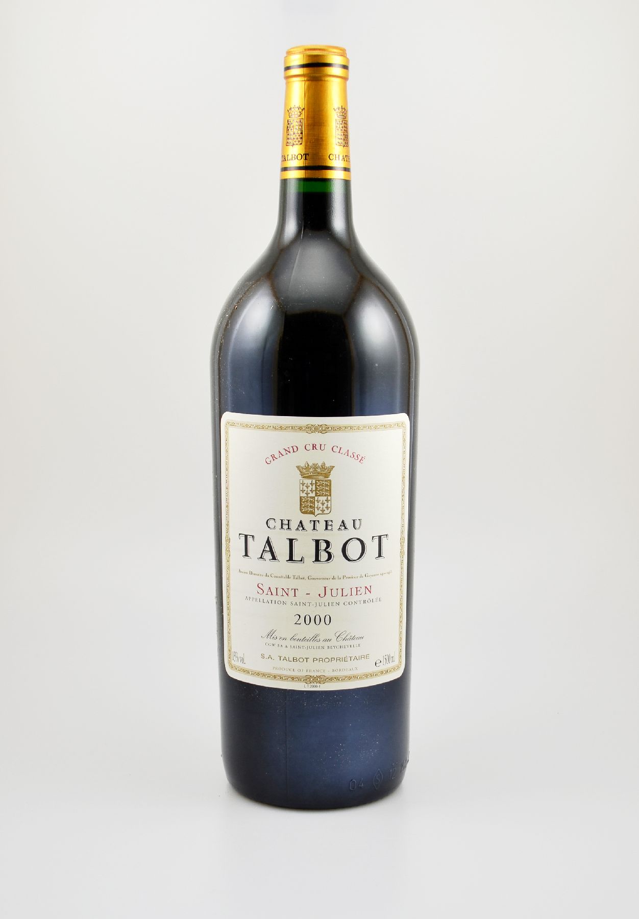 1 Magnumflasche 2000er Chateau Talbot, Saint-Julien, ca. 150 cl, 13 % Vol., Füllstand: into neck, hervorragender Erhaltungszustand, unverkostet, ...