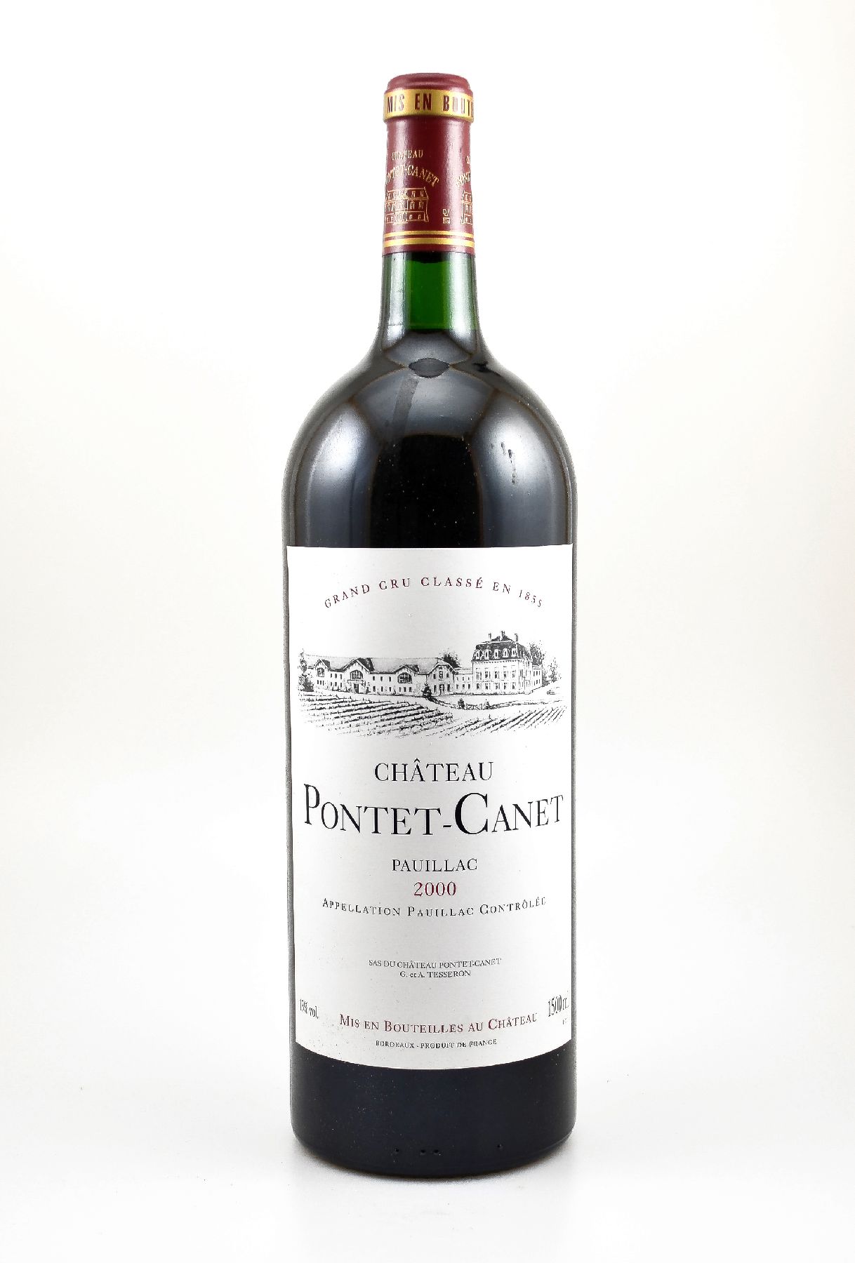 1 Magnumflasche 2000er Chateau Pontet-Canet,, Pauillac, Grand Cru Classe, ca. 150 cl, 13 % Vol., Füllstand: ca. into neck, hervorragender ...