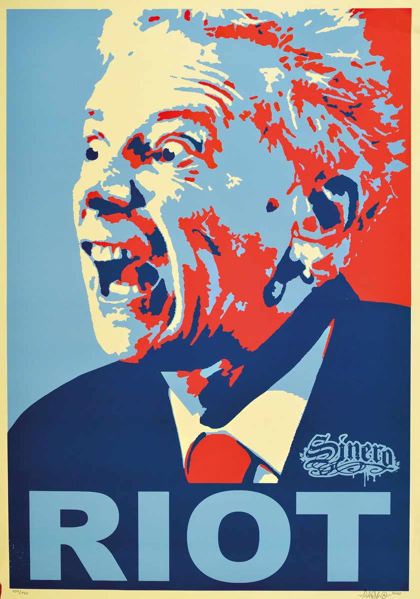 Sinero, geb.1973, Riot, 2010 Print sign., num 104/150, Druckstempel Pasota, Blatt ca. 52x49 cm