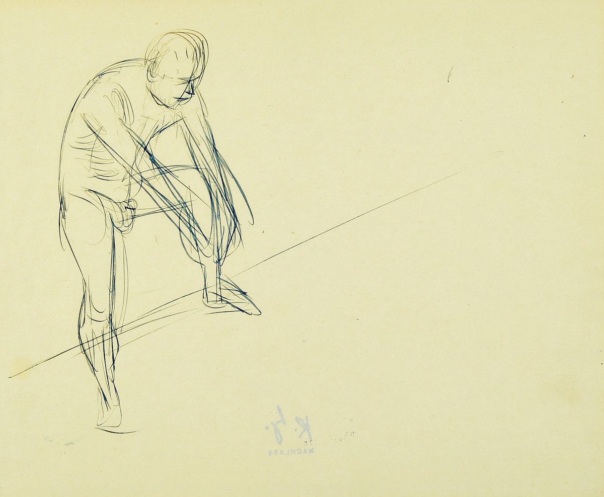 Karl Hubbuch, 1891-1979 Karlsruhe, Ohne Titel, Tuschezeichnung auf Papier, rückseitig Nachlaßstempel, ca. 22x27cm, PP, u.Gl., R. ca. 33x44cm