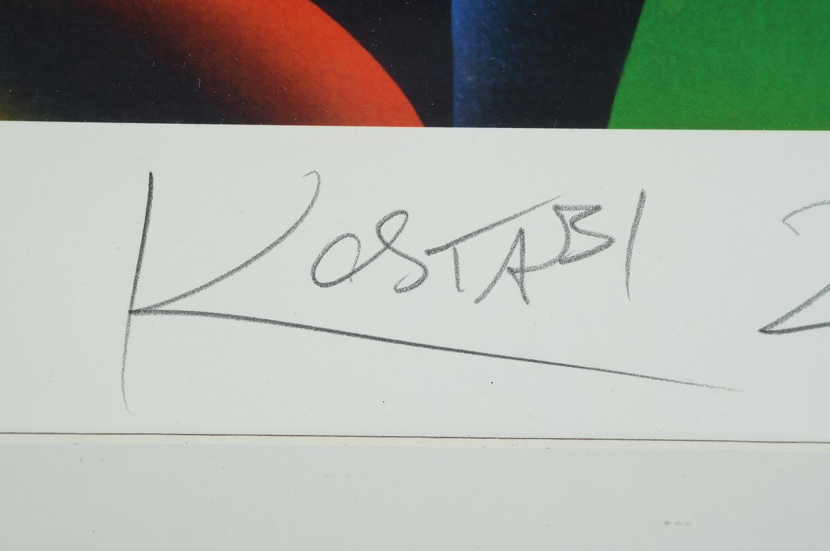 Detail a: Mark Kostabi, geb. 1960, Farbsiebdruck, handsigniert, num. 16/50, datiert 2017, ca. 34x45cm, PP, u.Gl., R. ca. 66x71cm