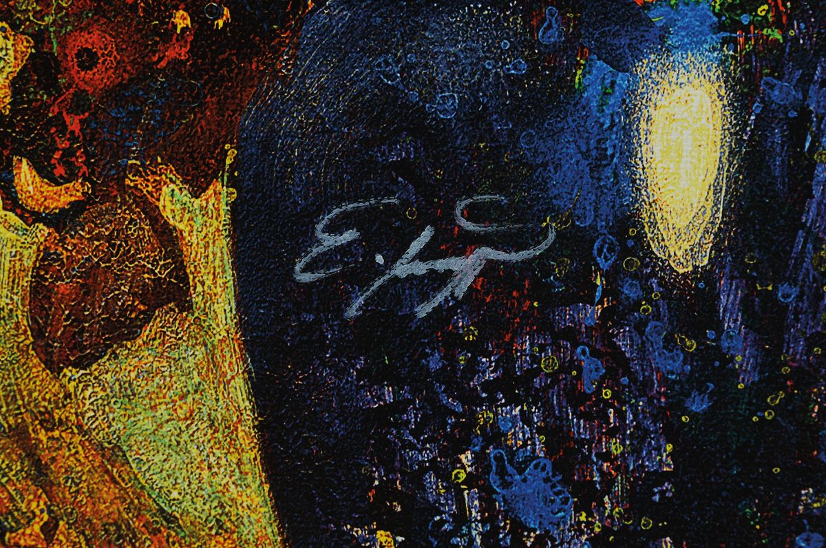 Detail a: Ernst Fuchs, 1930-2015, Blumenbouquet, Giclee druck auf Lwd, handsigniert, ca. 55x40cm, R. ca. 58x43cm
