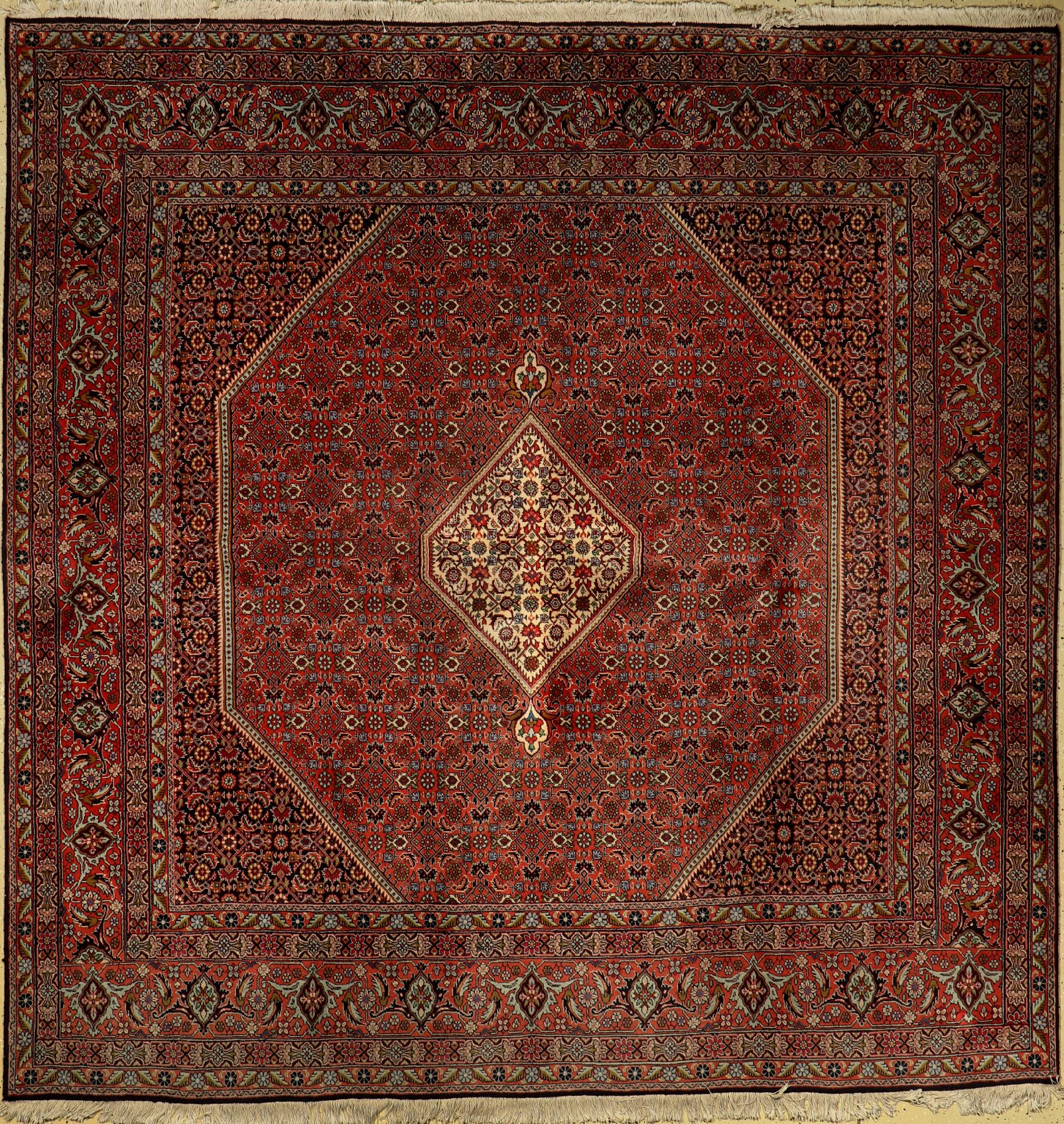 Bidjar, Persien, ca. 40 Jahre, Wolle auf Baumwolle, ca. 250 x 250 cm, EHZ: 2-3(verblasst)