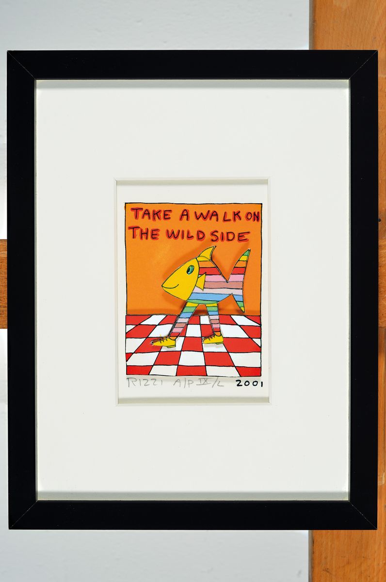 Detail k: James Rizzi, 1950-2011, "take a walk on the Side", 3D-Konstruktion, handsign., dat. 2001, num. A/P IX/L, unter Glas gerahmt, motiv ca. ...