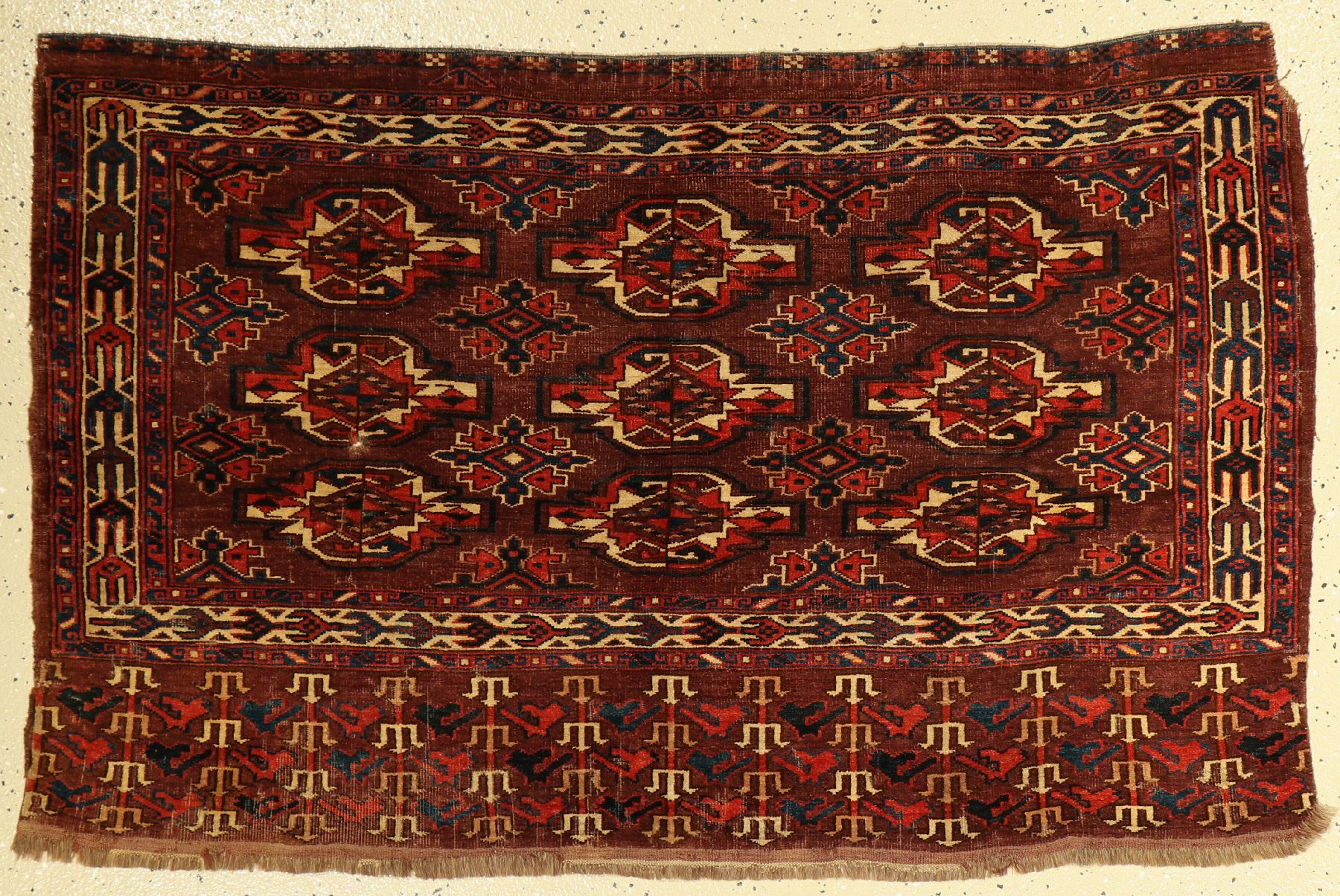 Yomoud Igdir Tschowal, Turkmenistan, 19 Jhd, Wolle auf Wolle, ca. 122 x 77 cm, EHZ: 4-5