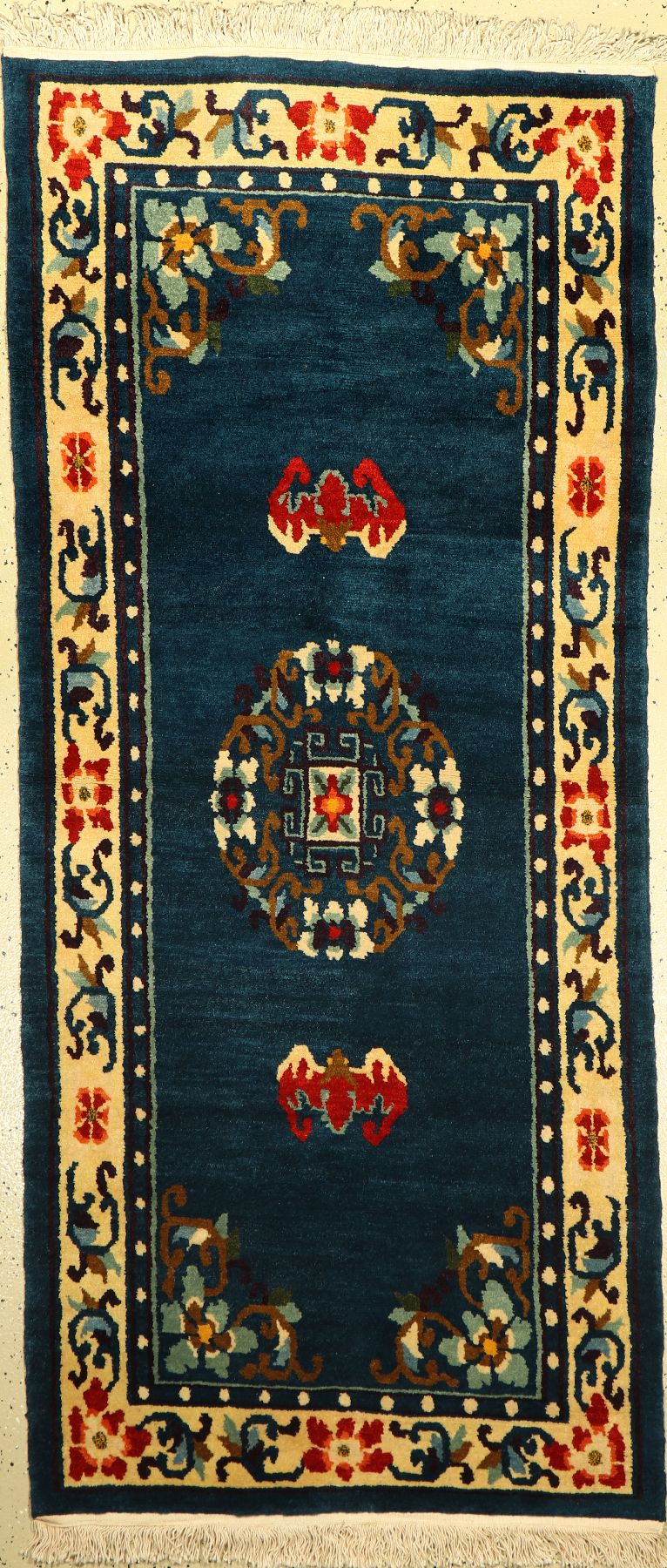 Mongolischer Teppich, Mongolai, ca. 30 Jahre, Wolle auf Baumwolle, ca. 205 x 88 cm, EHZ: 2