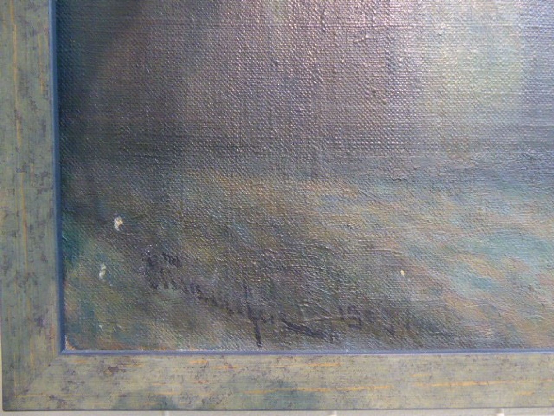 Detail f: J. A. Stankovich, datiert 1909, Statue im Park, Öl/Lwd, links unten signiert und dat., rückseitig kyrillisch Name, ca. 74x54cm, R.