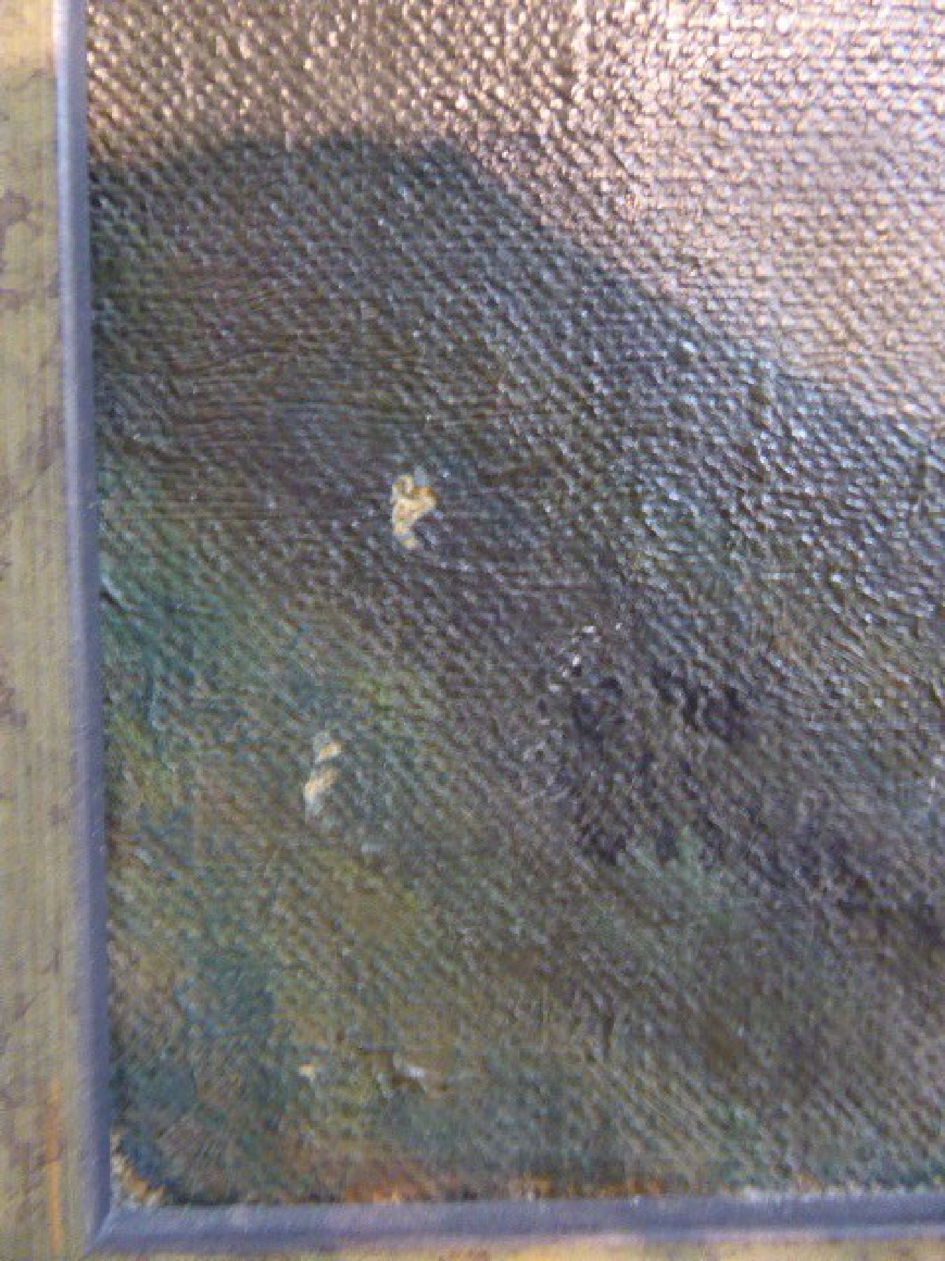 Detail g: J. A. Stankovich, datiert 1909, Statue im Park, Öl/Lwd, links unten signiert und dat., rückseitig kyrillisch Name, ca. 74x54cm, R.