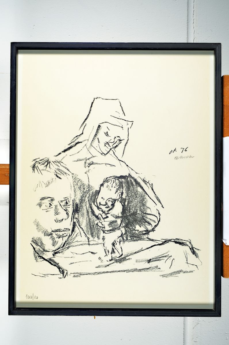 Detail k: Oskar Kokoschka, 1886-1980, Lithographie, handsigniert, num. 100/10, datiert 76, ca. 63x48cm, u.Gl., R.