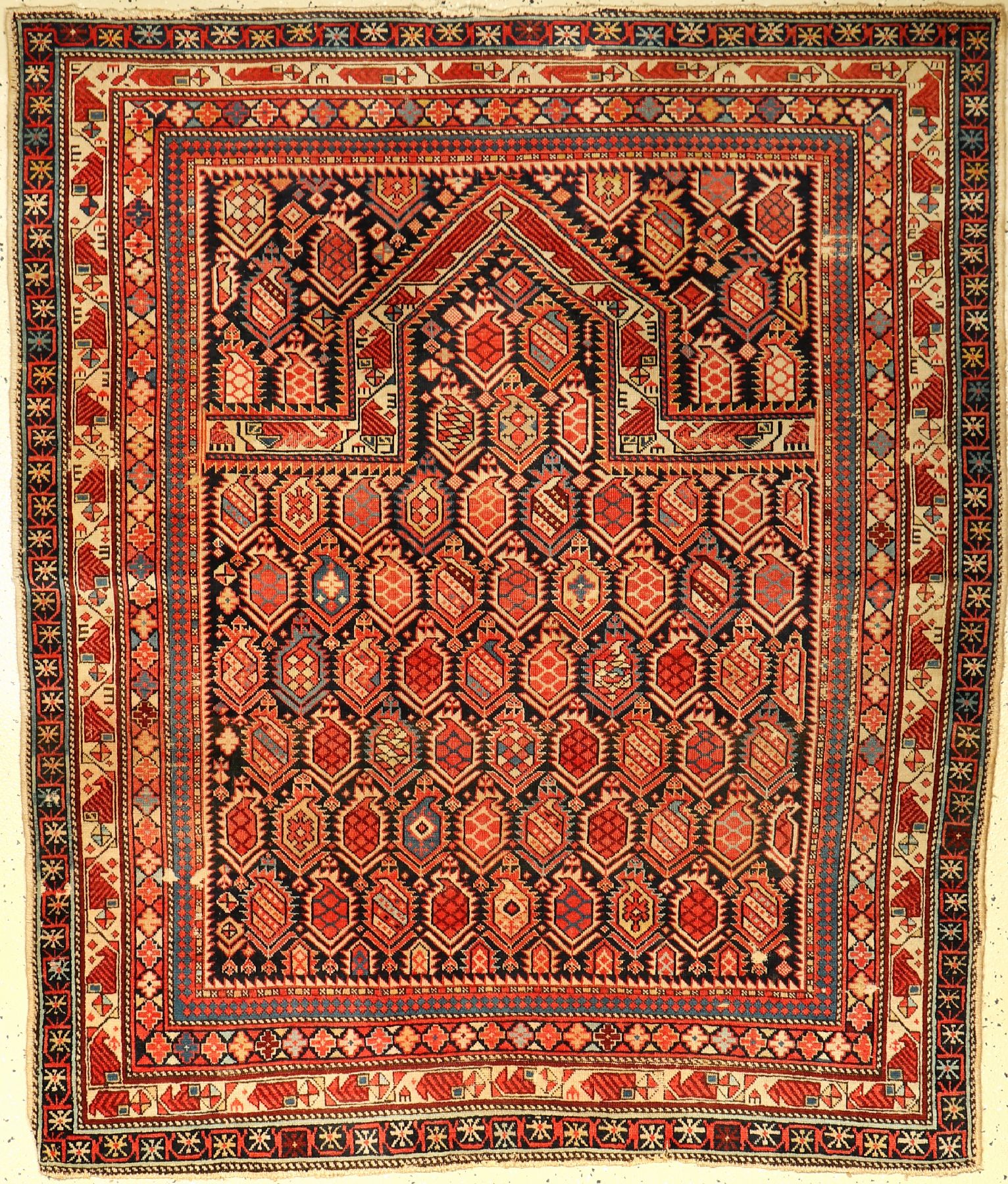 Marasali "Gebetsteppich", antik, Kaukasus, um 1890, Wolle auf Wolle, ca. 150 x 130 cm, EHZ: 3