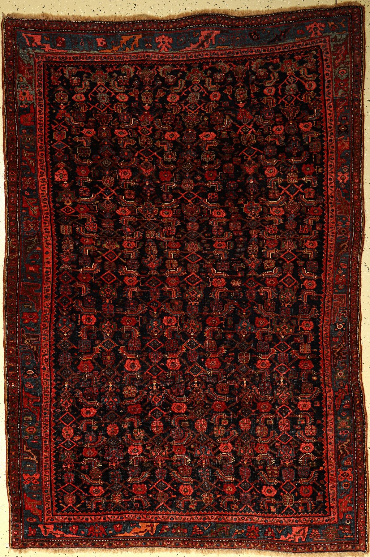 Bidjar antik, Persien, um 1910, Wolle auf Wolle, ca. 220 x 145 cm, EHZ: (gleichmäßig dünn). Naturfarben.