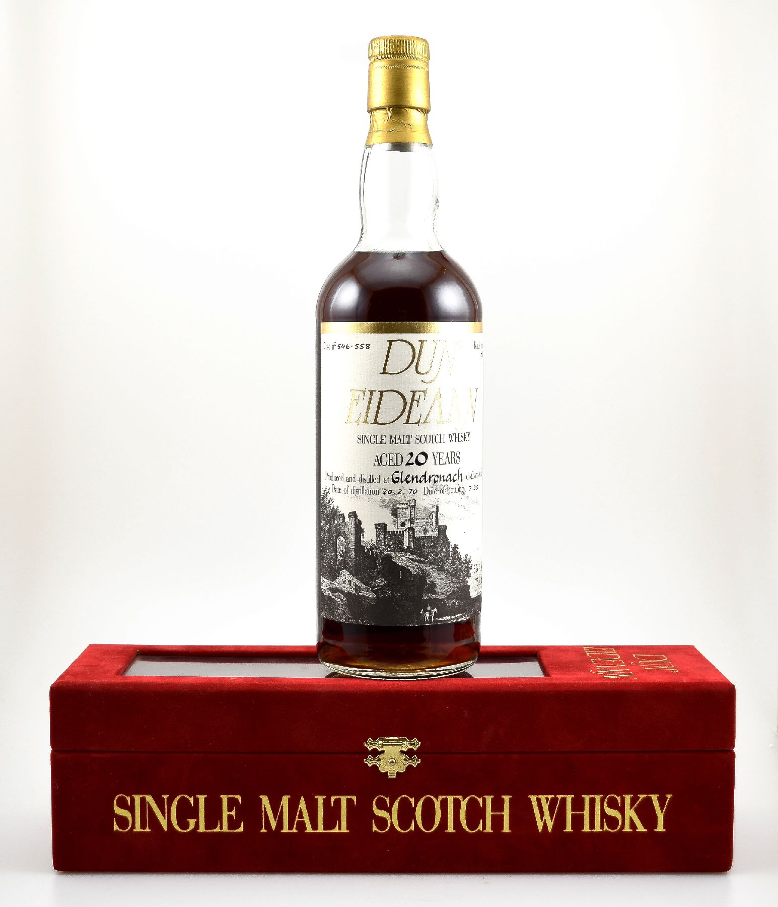 Detail a: 1 Flasche 1970 Dun Eideann Single Malt Scotch Whisky, distilled at Glendronach Distillery, ca. 75 cl, 56 % Vol., 20 Years Old, im Jahr 1990 ...