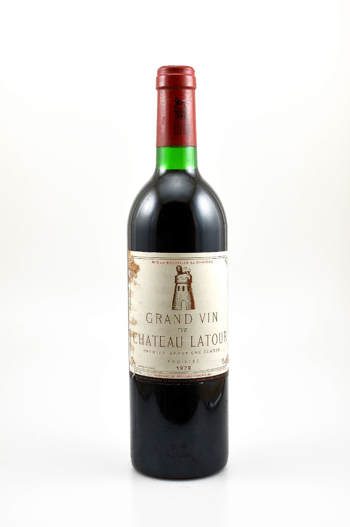 1 Flasche 1979 Chateau Latour, Pauillac, Premier Grand Cru Classe, ca. 75 cl,Füllstand: ca. top shoulder, Etikett beschmutzt, unverkostet, ...