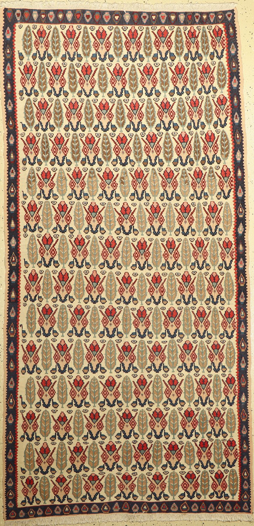 Senneh Kelim alt, Persien, ca. 60 Jahre, Wolle auf Baumwolle, ca. 214 x 118 cm, EHZ: 2